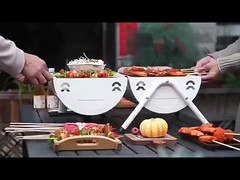 Grelha de carvão a carvão Trolley fumador Grelha de churrasco com mesa lateral S/M/XL