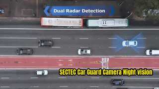 2026 SECTEC Câmera de proteção de carro 24/7 Lente de detecção de radar de estacionamento Visão noturna UBOXPRO APP R contínuo