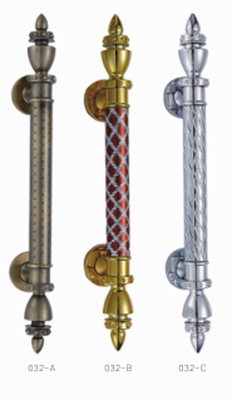 Antigo Chrome Craft Pull Handle Alumínio e SUS Luxury Decor Large Hotel Solid Wood Portão