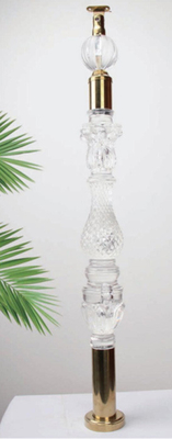 Baluster de cristal acrílico transparência clara mangueira de mão tamanho personalizado ouro de luxo decorativo acrílico Stai