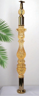 Baluster de cristal acrílico transparência clara mangueira de mão tamanho personalizado ouro de luxo decorativo acrílico Stai