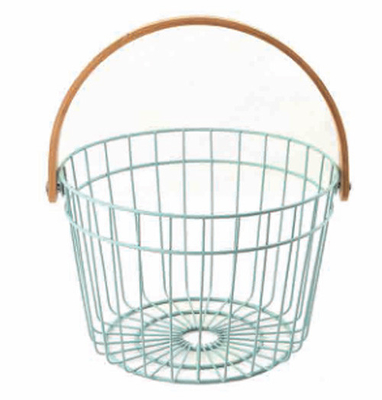 Moderno Cesto Lavável Metal Fio Negro Cesto Congelador Organizador Cesto de Armazenamento de Frutas Para Casa
