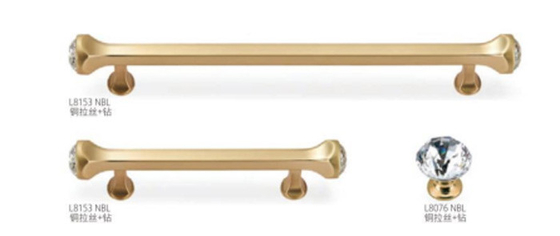Novo estilo europeu de luxo liga de zinco escovado níquel ouro bar direito gabinete porta hardware interior armário