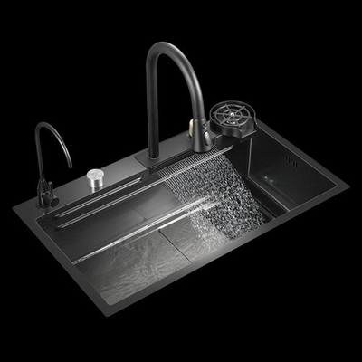 Atacado Design Simples Custom Moderno Retangular Metal Latão Cromo Dual Laveira de Cozinha Para Uso Doméstico