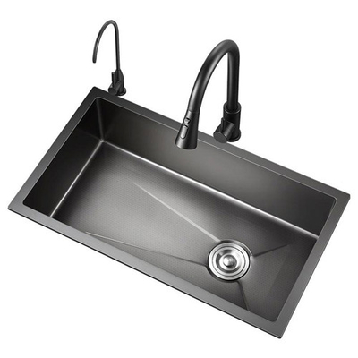 Lave de cozinha de aço inoxidável de 2024 com 2 teclas de piano, torneira de água de cascata, grande fenda biônica, fava de mel, lavagem preta, Ba