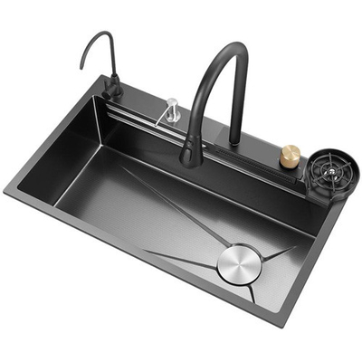 Venda Quente SUS304 201 Banheira única Laveira de cozinha de aço inoxidável Cor Primária 60*45cm Escovado Multi Manual