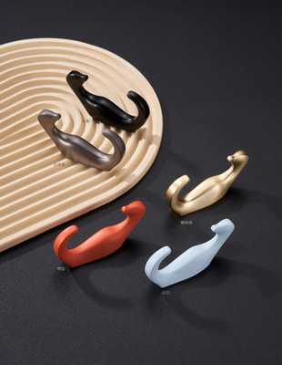 Modern Gold Black Cloth Coat Wall Hooks Hangers Heavy Duty Zinc Alloy Metal Parede montada com duas pontas
