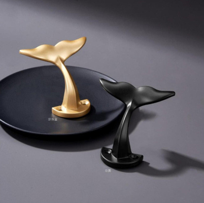Modern Gold Black Cloth Coat Wall Hooks Hangers Heavy Duty Zinc Alloy Metal Parede montada com duas pontas