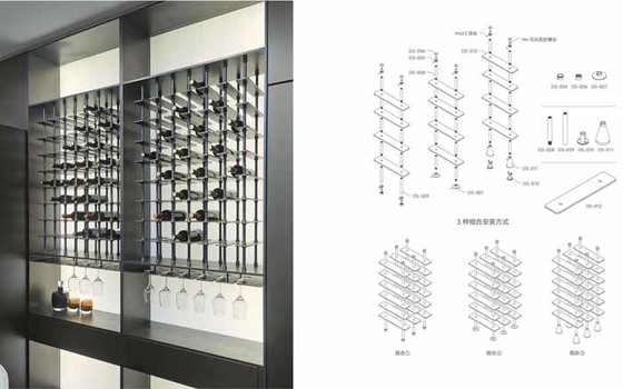 Mobiliário de gabinete de honeycomb de alumínio preto quarto sala de estar armários de armazenamento