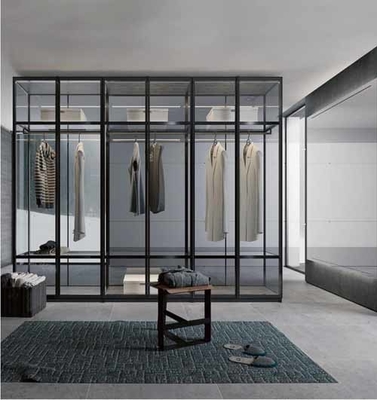 Design moderno Profil de alumínio guarda-roupa guarda-roupa porta de vidro Quadro de porta de vidro de alumínio Quadro de porta