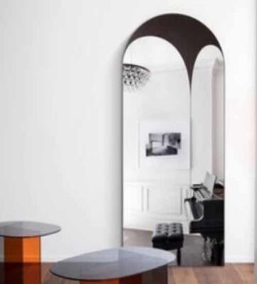 Customized French Room Decorative Large Mirror Wavy Mirror Design Wooden Frame Irregular Shape Dressing Mirror