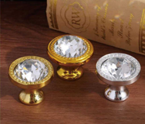 Pumpkin Round Crystal Single Small Knob Cabinet Furniture Drawer Handle Kitchen Hardware Brass Handle