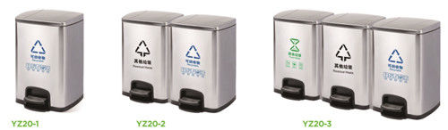 caixote de lixo de aço inoxidável retangular do pedal do balde do lixo da cozinha 30L
