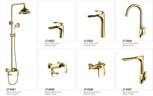 Montagem 18L/Min do furo do torneira de bronze dourado luxuoso da bacia do banheiro única