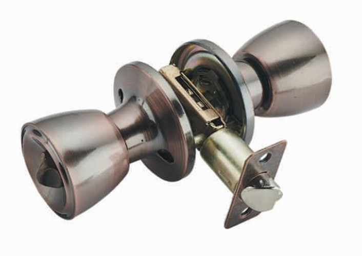 Fechamento de cilindro esférico de aço inoxidável escovado do botão de porta do metal para portas do agregado familiar