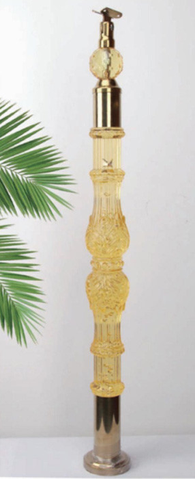 Baluster de cristal acrílico transparência clara mangueira de mão tamanho personalizado ouro de luxo decorativo acrílico Stai