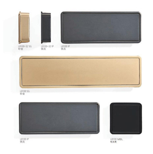 Grátis Alumínio de zinco Moderno de luxo Gabinete de cozinha Máquinas de manuseio Matt Ouro Preto Guarda-roupa Porta gaveta Móveis puxar Mão