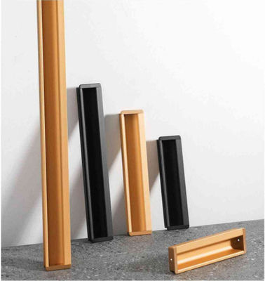 Armário de porta deslizante em recessos de luxo móveis Hardware de quarto armazenamento de gaveta oculta puxar minimalista incorporado H