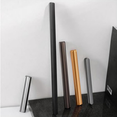 GRH Mobiliário Quarto de dormir Ferramentas de cozinha Brushed Gold No Slotting Metal Long Handle Alumínio Pull Handles