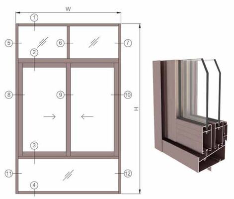 Perfis de extrusão de alumínio revestidos com pó de cor OEM tornam populares janelas e portas deslizantes Perfis de seção de alumínio