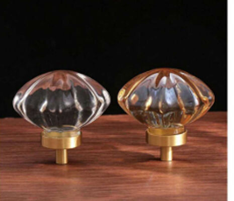 30mm Largura Moderno Simples de vidro de cristal Manuseio Pot Cap Manuseio Chá de chá Hardware Armário Drawer Knobs