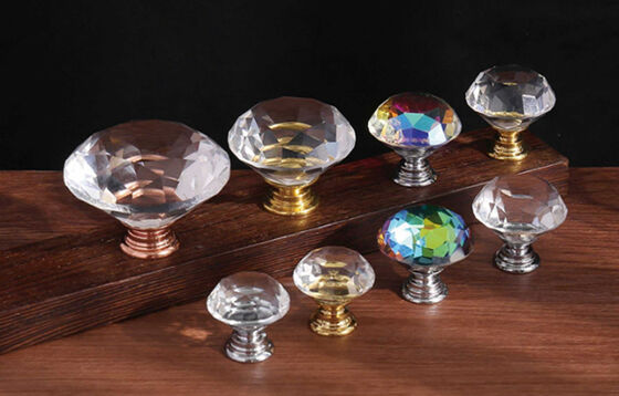 Pumpkin Round Crystal Single Small Knob Cabinet Mobiliário gaveta Mão de Máquina de cozinha