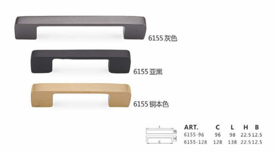 Cor natural do hardware de bronze simples do punho dos armários do vestuário